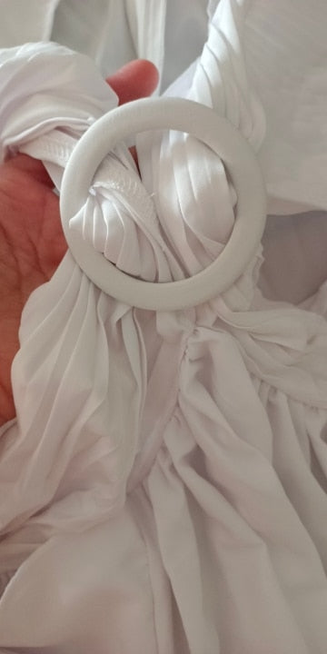 Levoire | Huleplissé Volant Manches Longues Robes Maxi