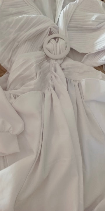 Levoire | Huleplissé Volant Manches Longues Robes Maxi