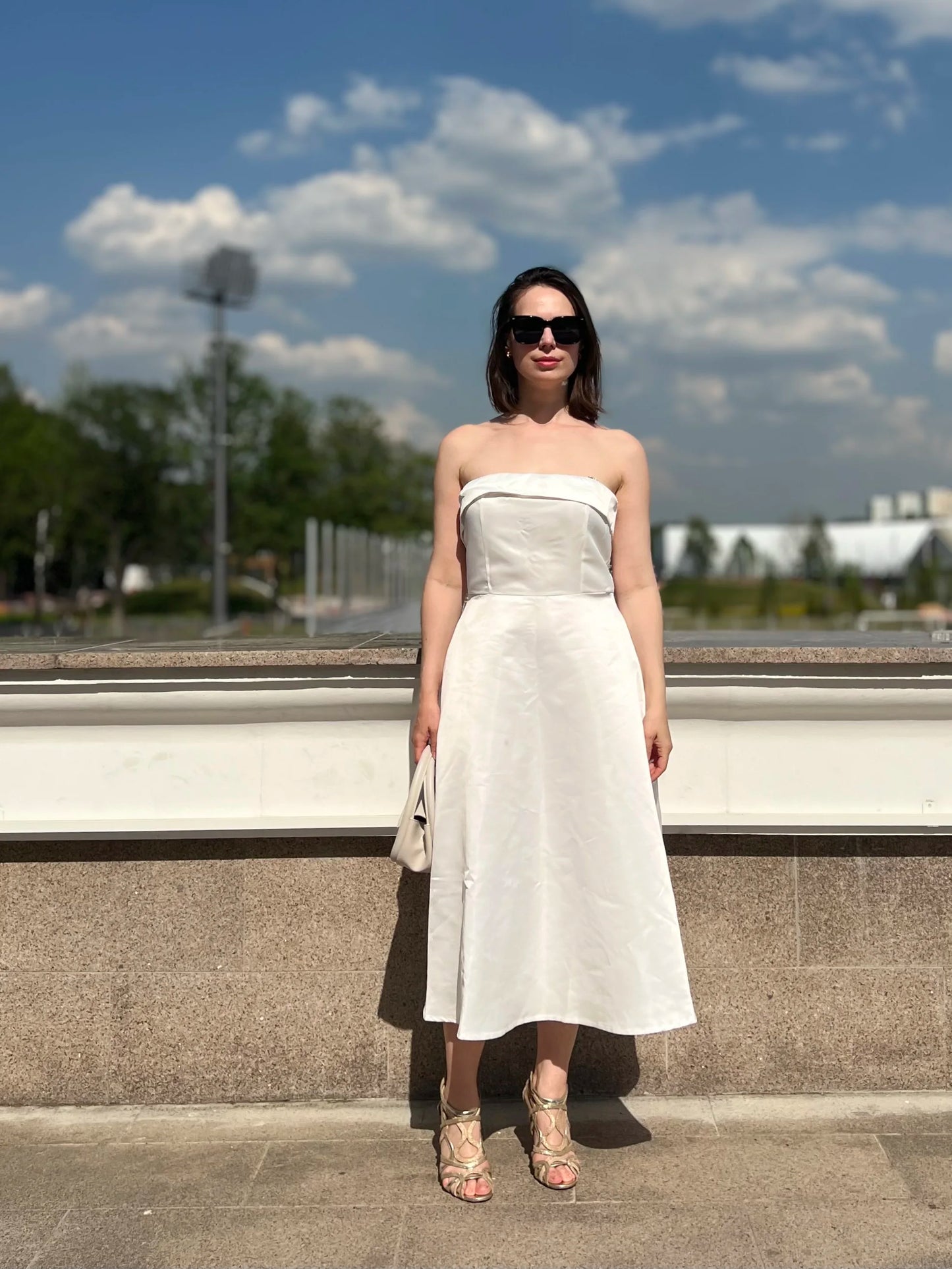 Levoire | Long Strapless White Dress