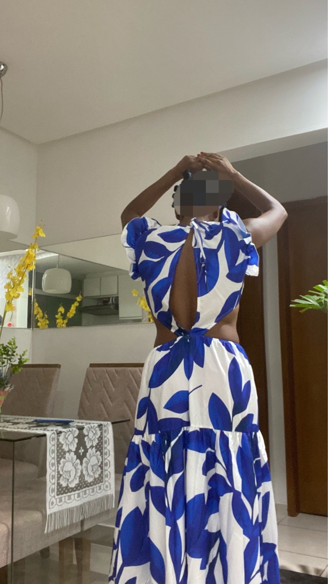 Levoire | Imprimé Feuille Hohlflügel Maxi Robe