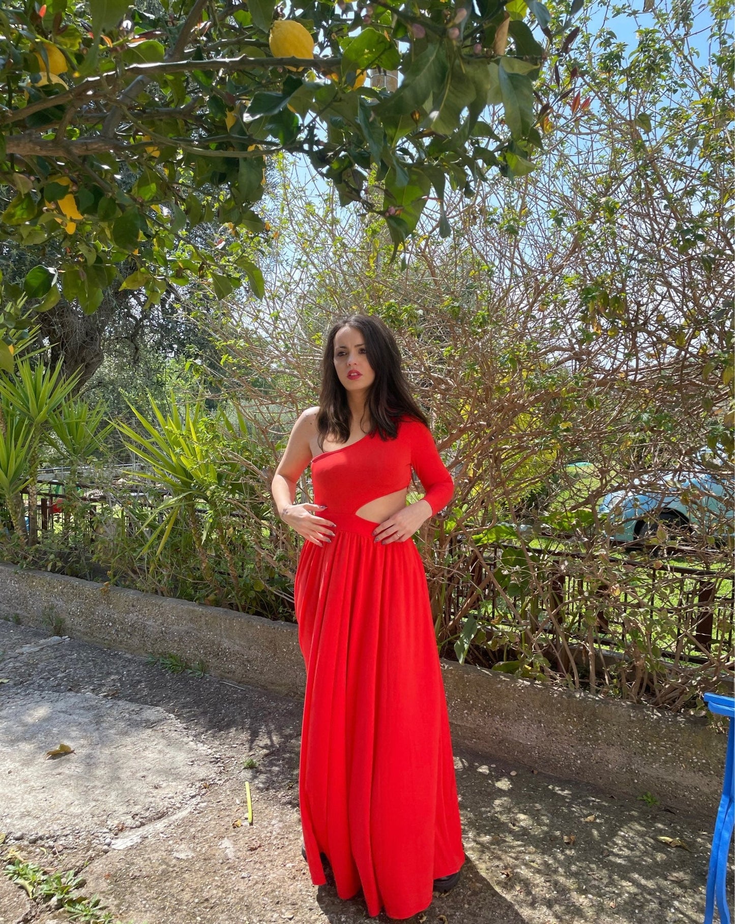 Levoire | Robe À Une Épaule À Manches Longues Avec Motif Découpé