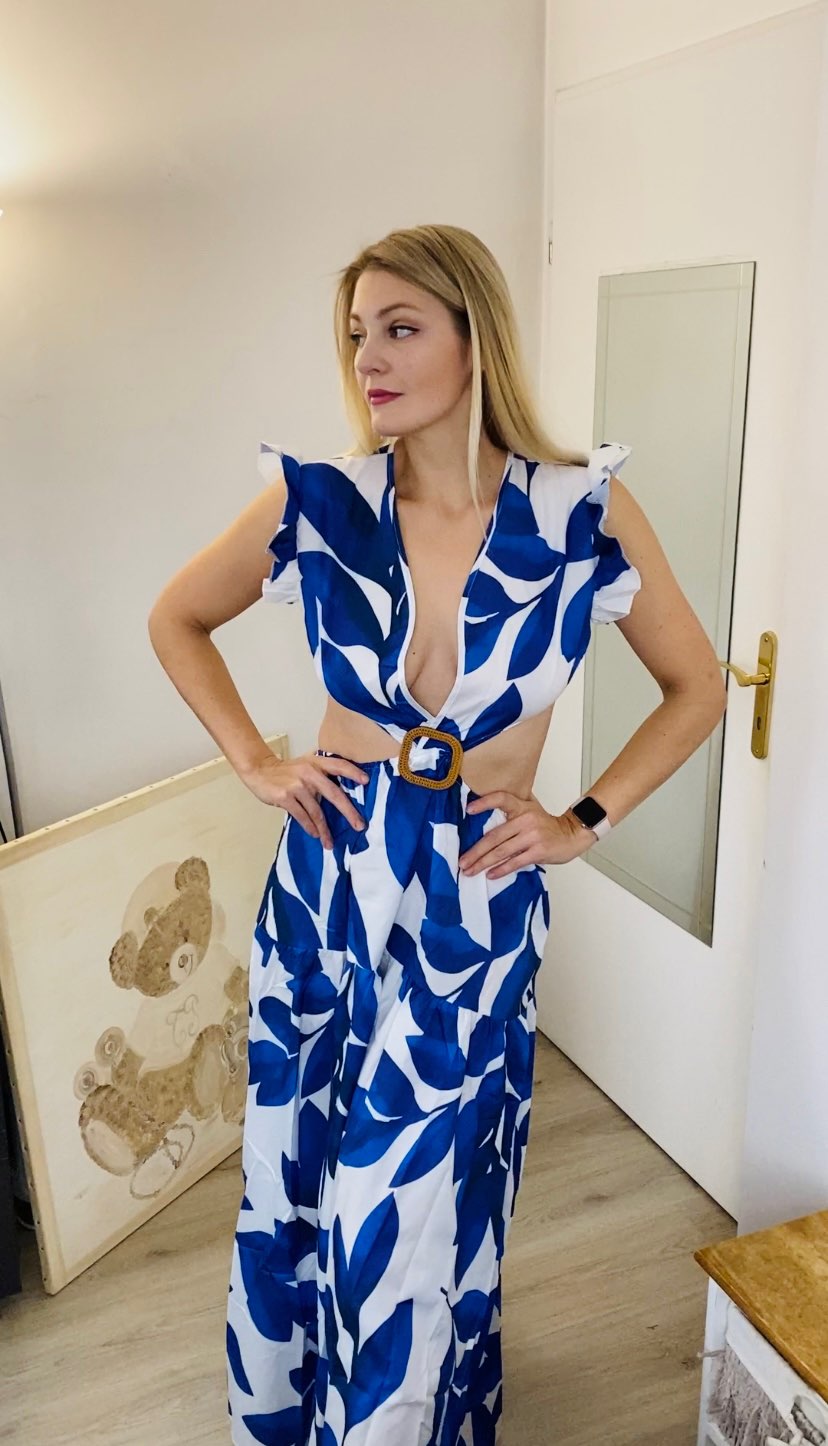 Levoire | Imprimé Feuille Hohlflügel Maxi Robe