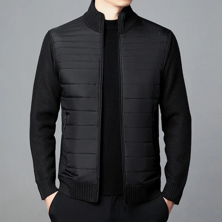 Levoire | Veste En Tricot Élégante Avec Col Haut Pour Hommes Noir