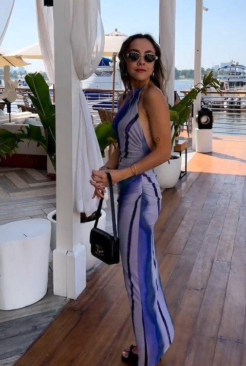 Levoire | Long Striped Tulle Strap Dress