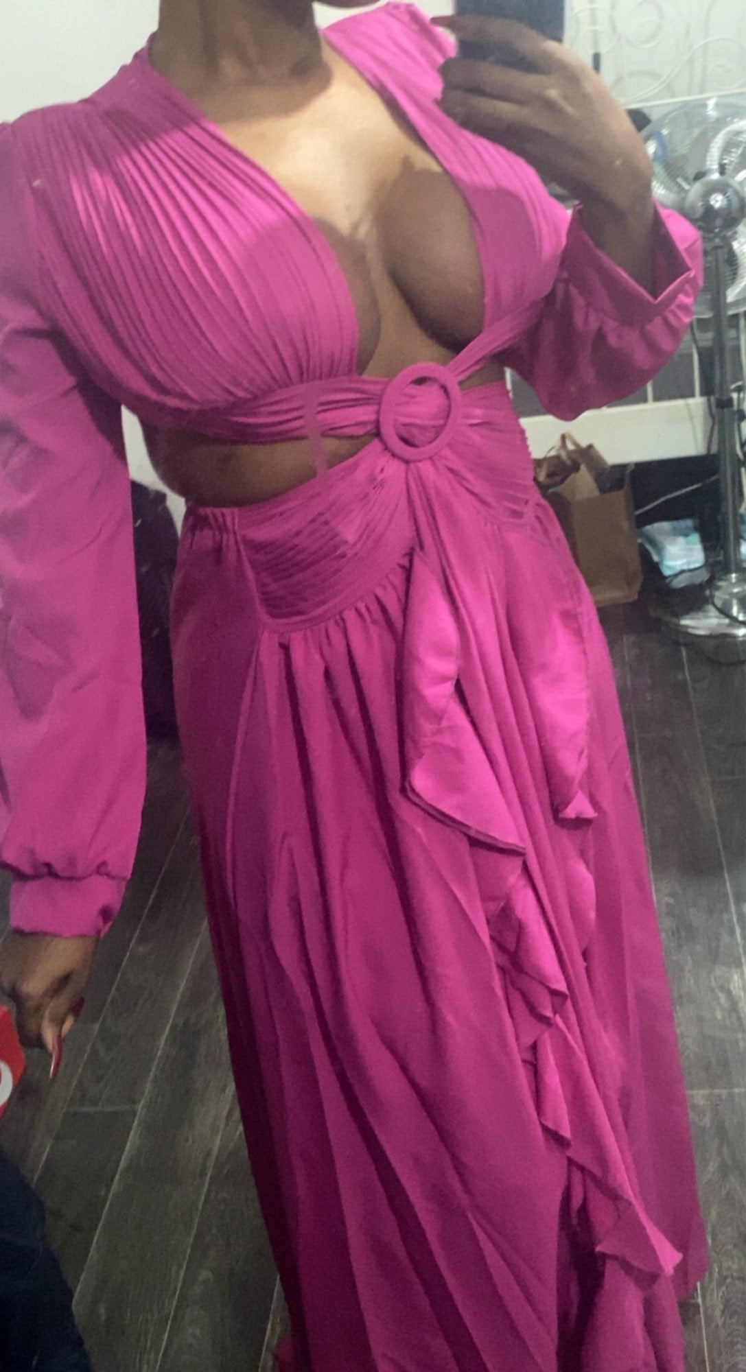 Levoire | Huleplissé Volant Manches Longues Robes Maxi