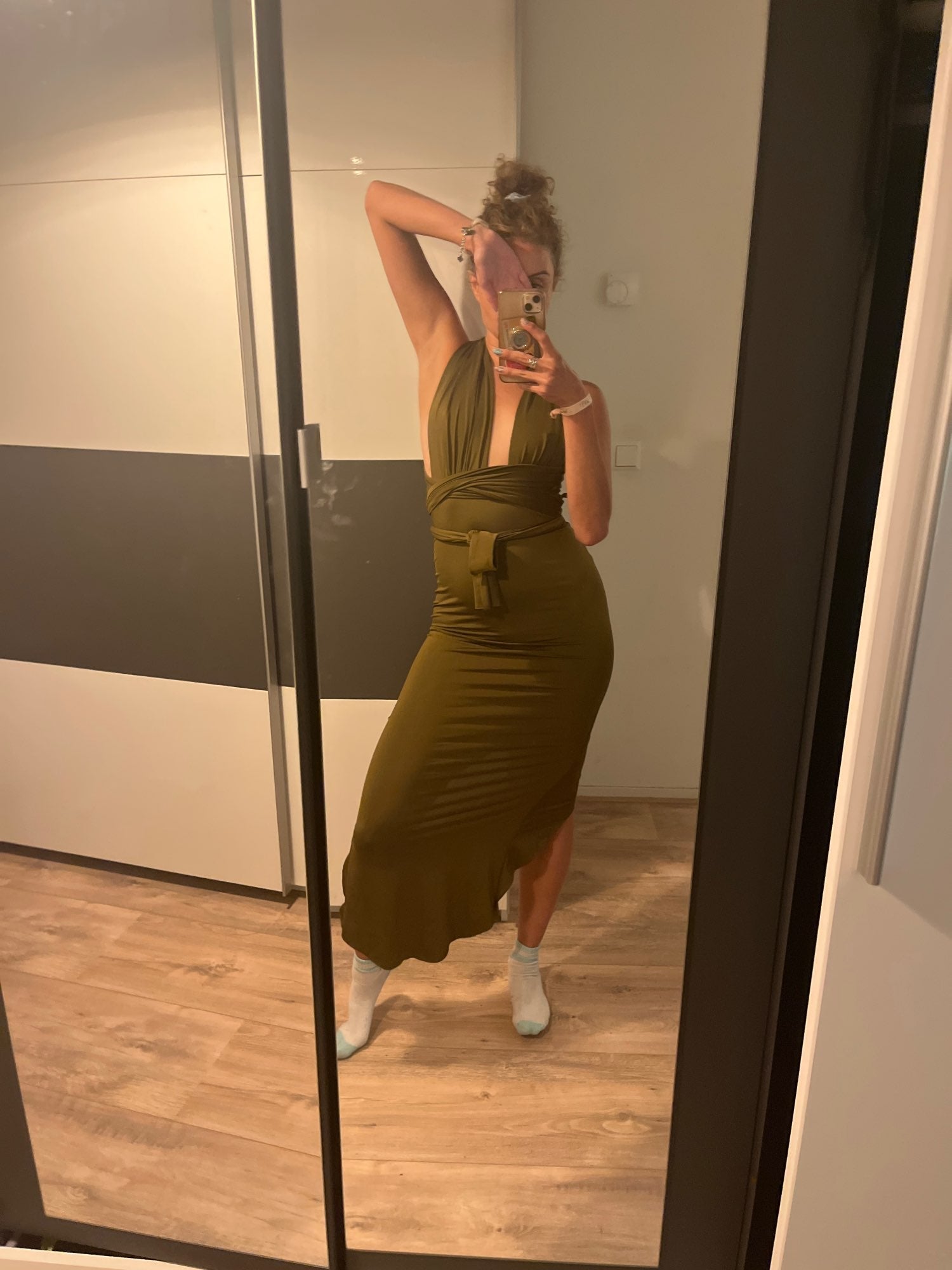 Levoire | Dyp V-Décolleté Dos Nu Sans Bretelles Maxi Robe