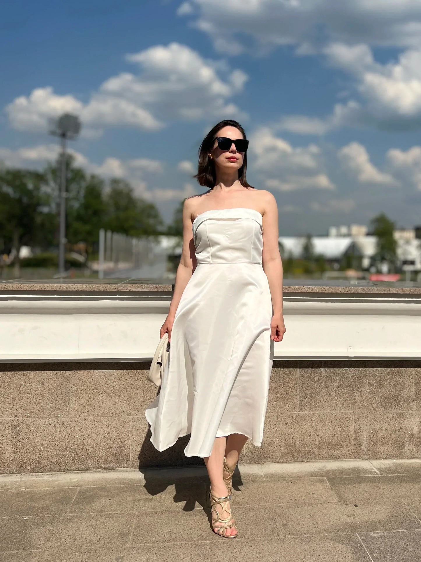 Levoire | Long Strapless White Dress