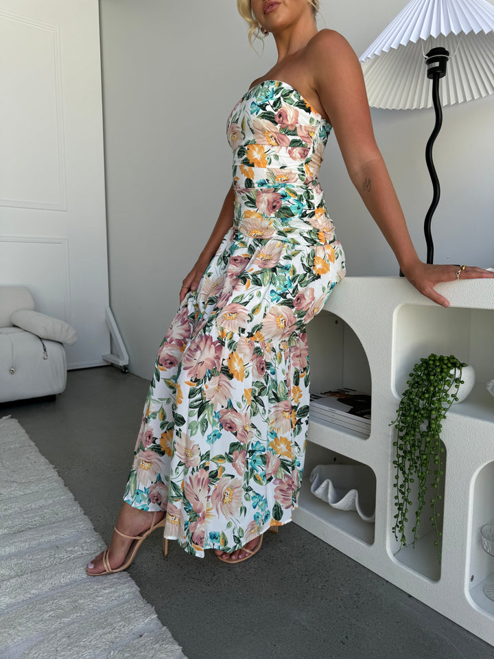 Levoire | Robe Maxi Sans Manches Florale Pour Femmes