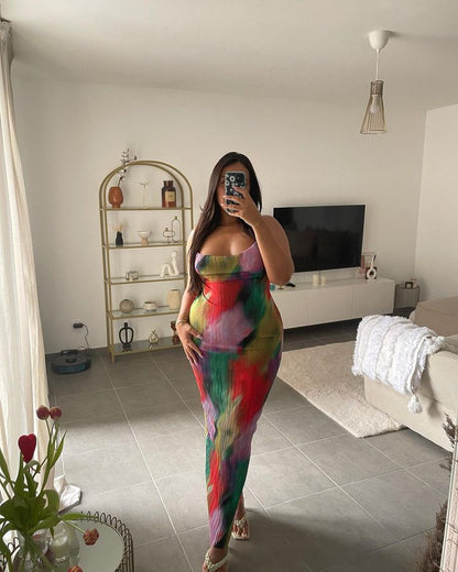 Levoire | Robe Maxi Plissée Imprimée Batik