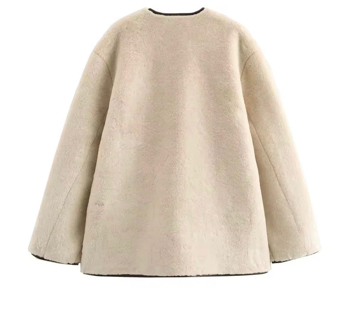 Levoire | Manteau Teddy Élégant Avec Fermetures À Nœud Beige