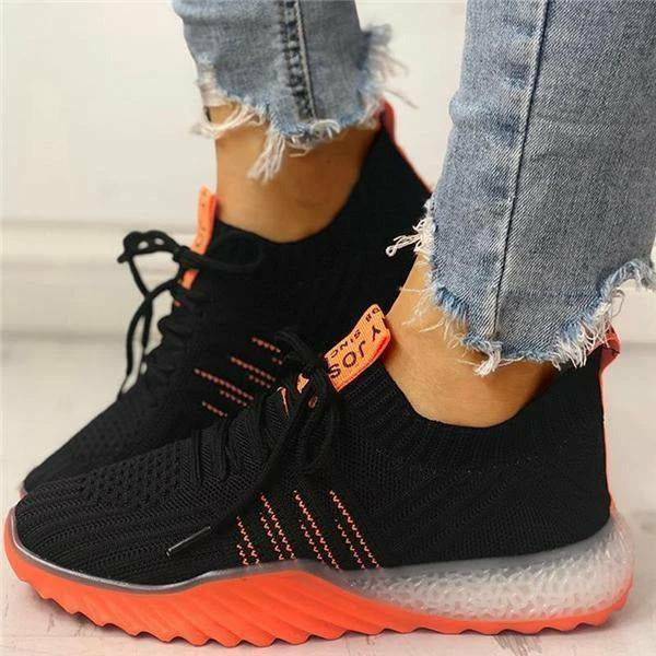 Levoire | Baskets De Sport En Maille Avec Lacets Et Semelle Ergonomique Pour Femmes Noir