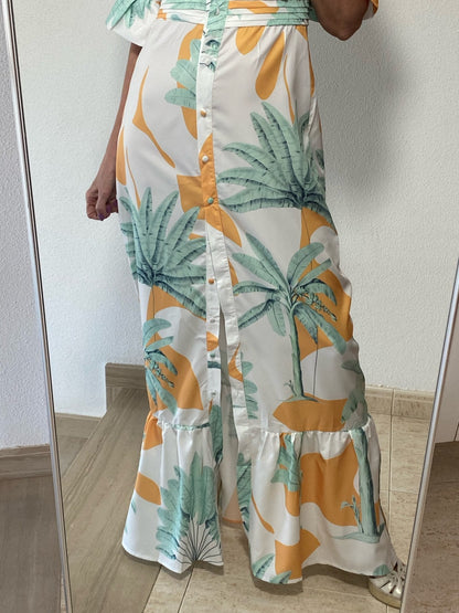 Levoire | Imprimé Court Puffermansjett Maxi Robe