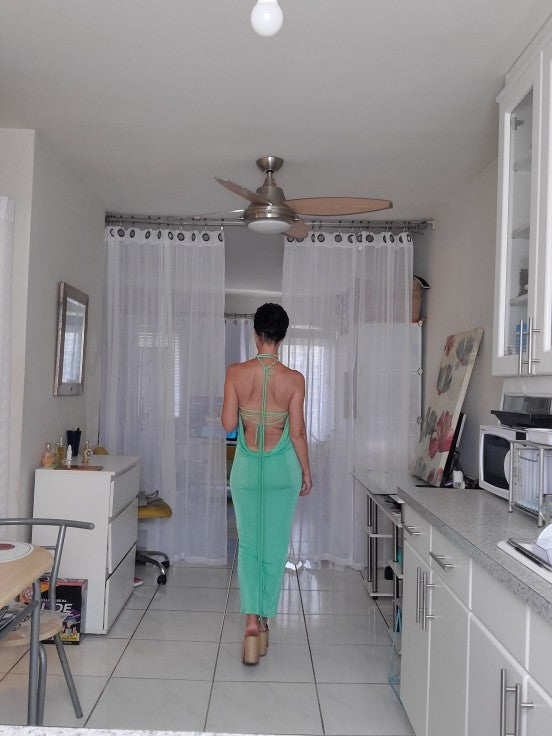 Levoire | Décolleté Dos Nu Dos Drapée Robe Maxi