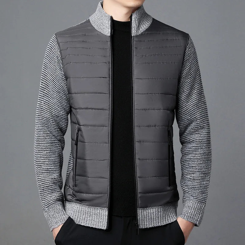 Levoire | Veste En Tricot Élégante Avec Col Haut Pour Hommes HellGris