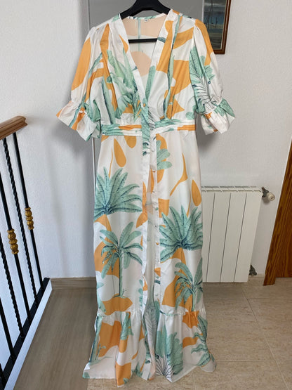 Levoire | Imprimé Court Puffermansjett Maxi Robe