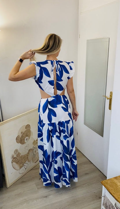 Levoire | Imprimé Feuille Hohlflügel Maxi Robe