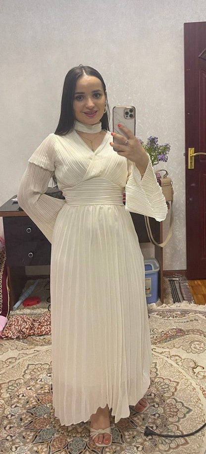 Levoire | Robe Maxi Plissée Vintage Sans Manches