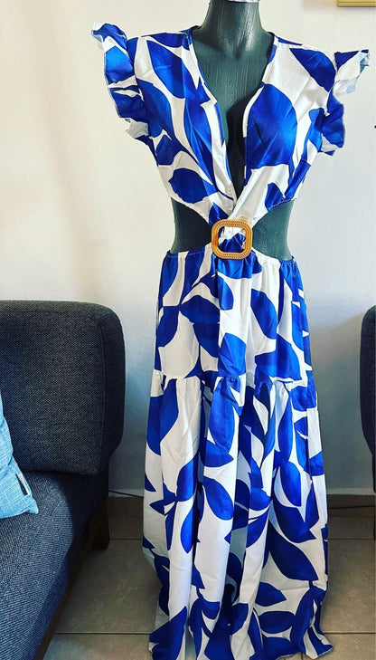 Levoire | Imprimé Feuille Hohlflügel Maxi Robe