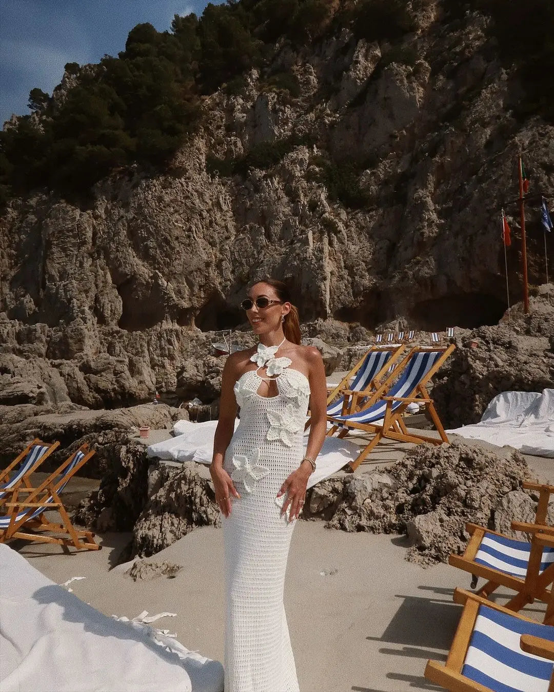 Levoire | Robe Maxi Dos Nu Au Crochet