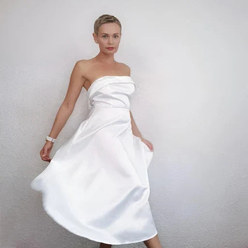 Levoire | Long Strapless White Dress
