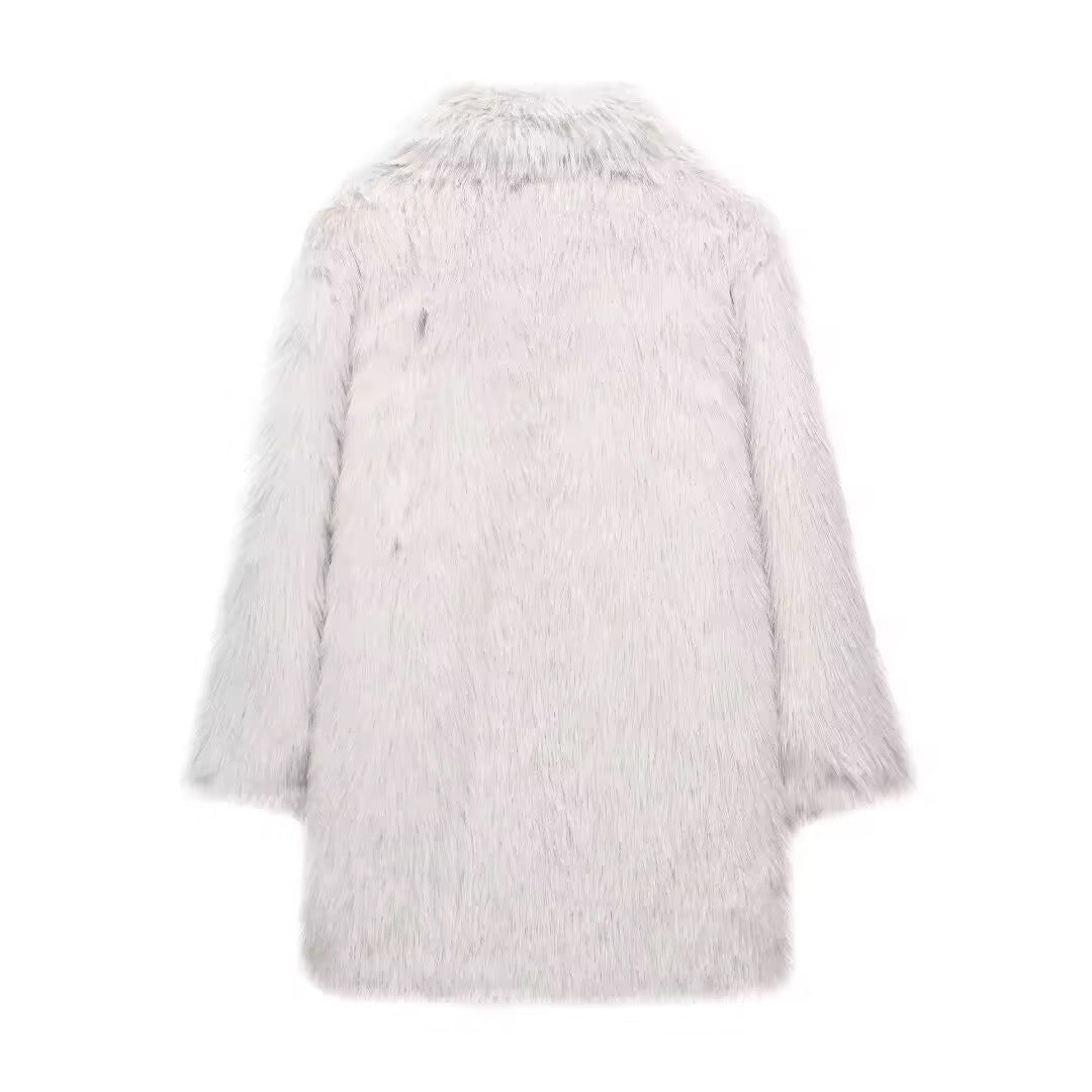 Levoire | Manteau En Fausse Fourrure Blanche Élégant