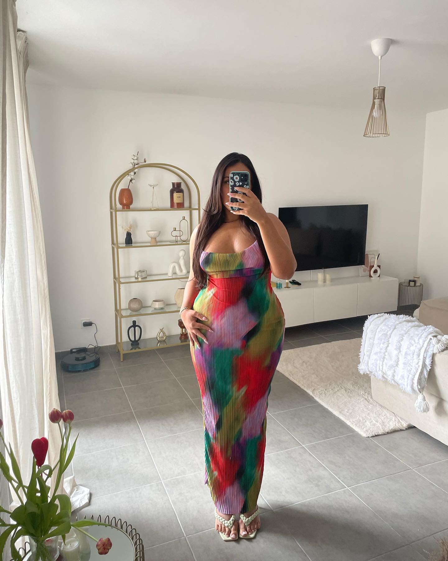 Levoire | Robe Maxi Plissée Imprimée Batik