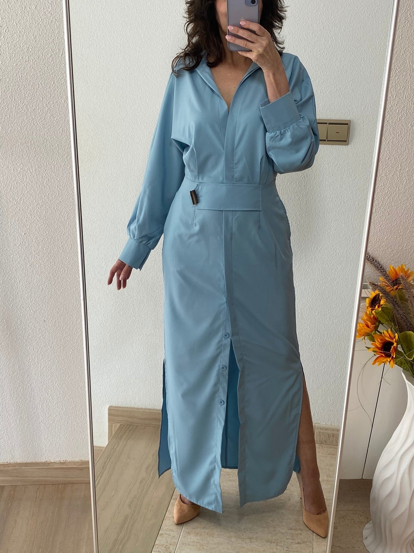 Levoire | Napper Opp Manches Longues V-Cou Maxi Robe