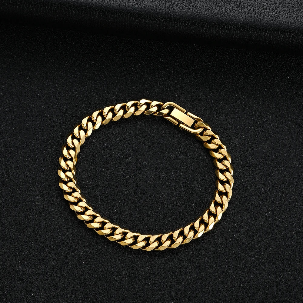Levoire | Bracelet Cuban En Acier Or
