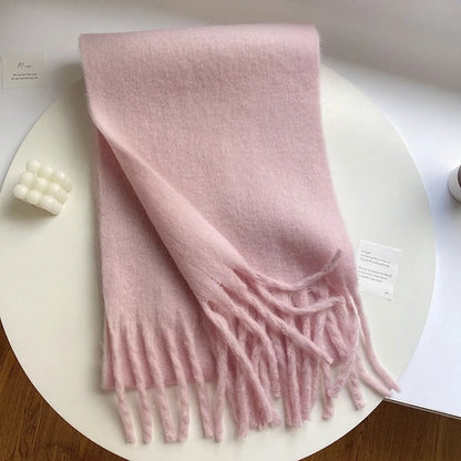 Levoire | Écharpe De Luxe En Cachemire Pour Femme Avec Franges Rosa
