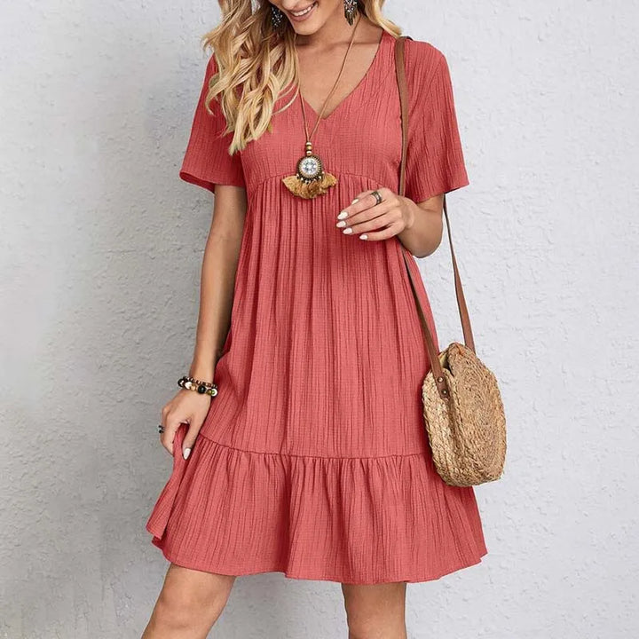 Levoire | Robe Mini À Décolleté En V De Loisirs Rot