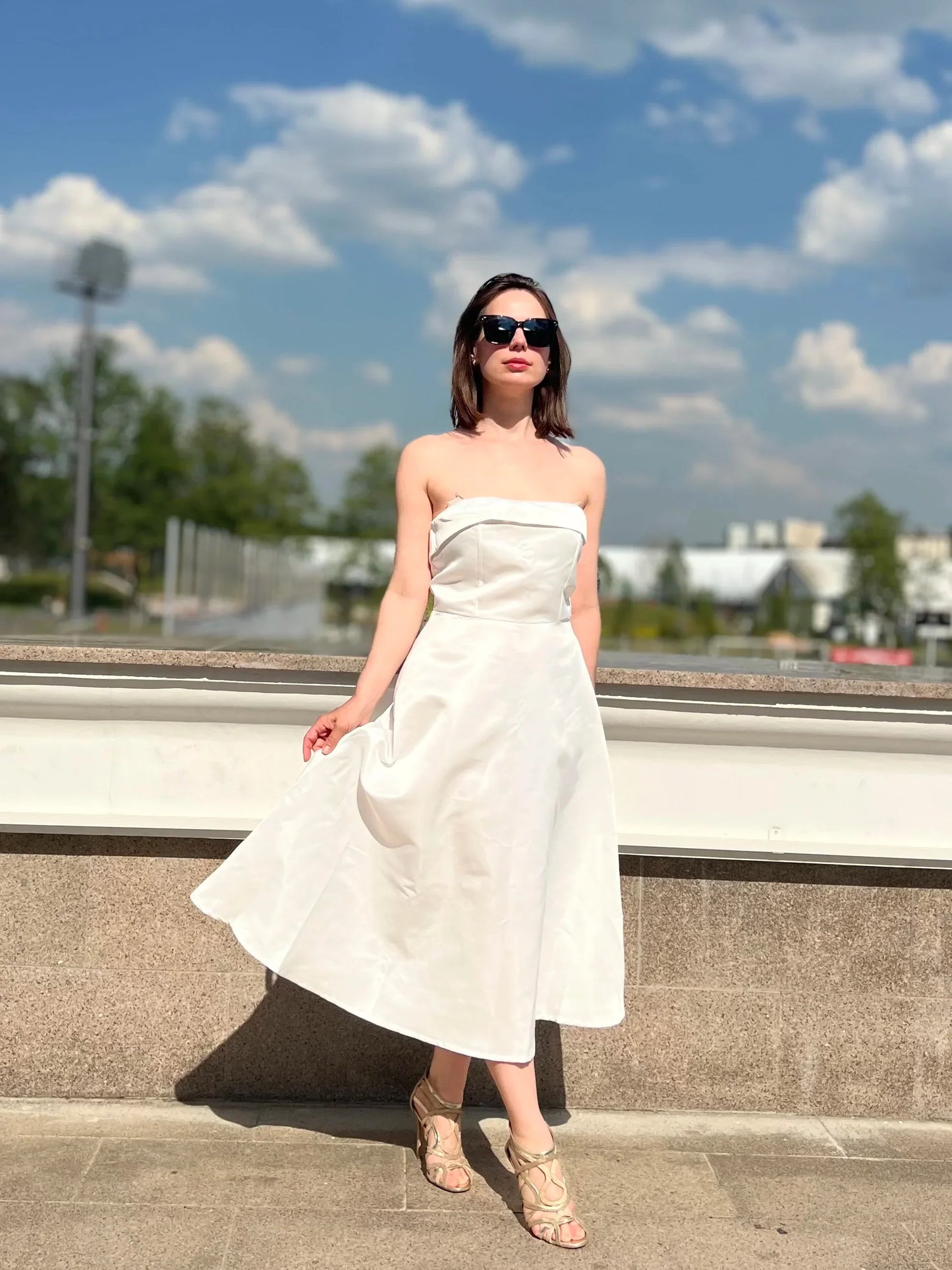 Levoire | Long Strapless White Dress