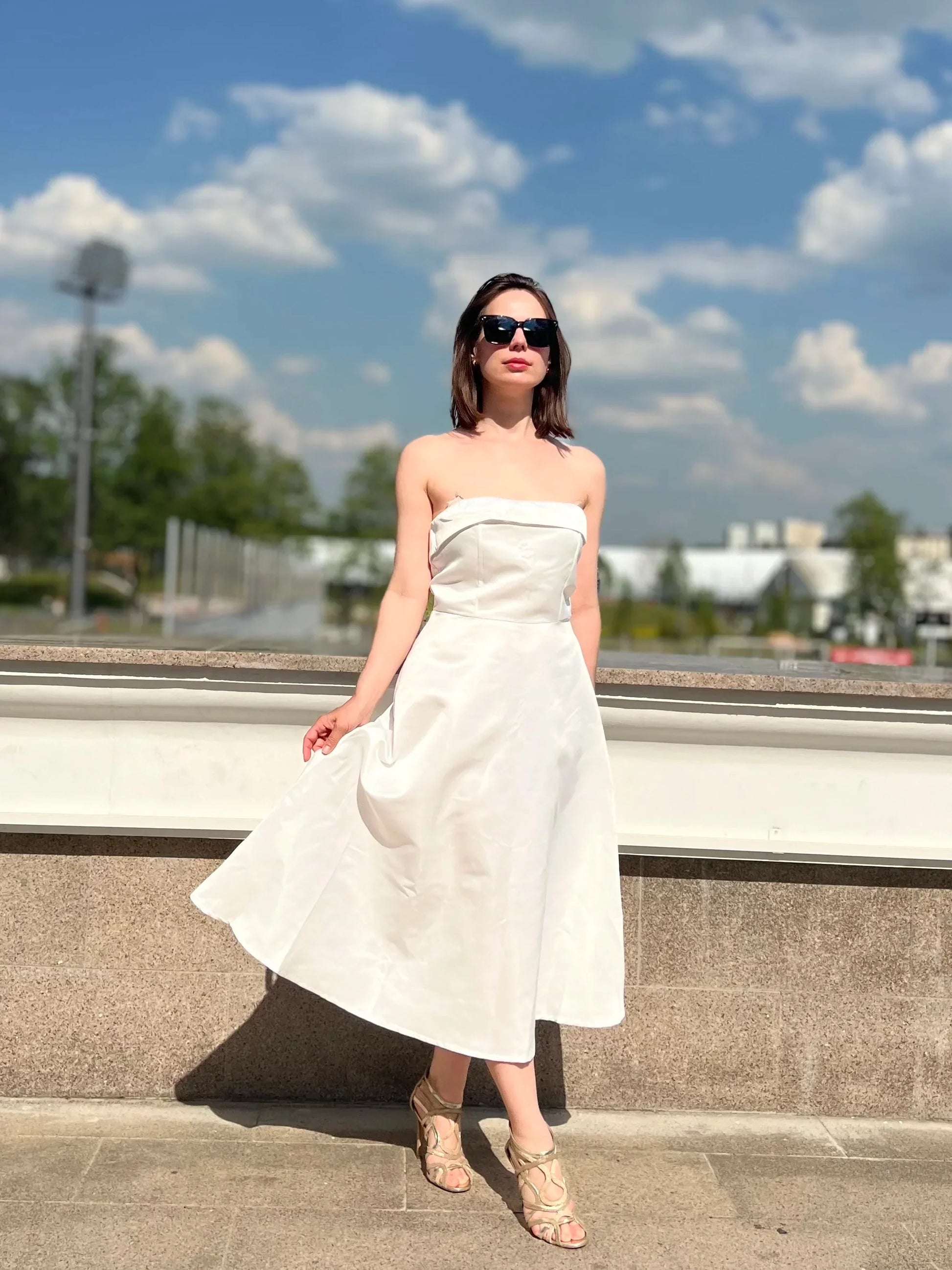 Levoire | Long Strapless White Dress
