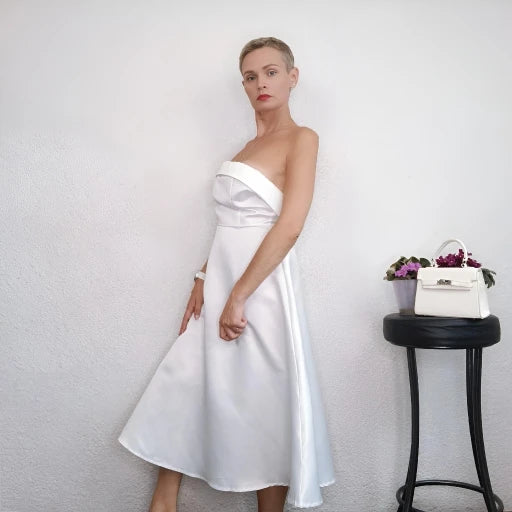 Levoire | Long Strapless White Dress