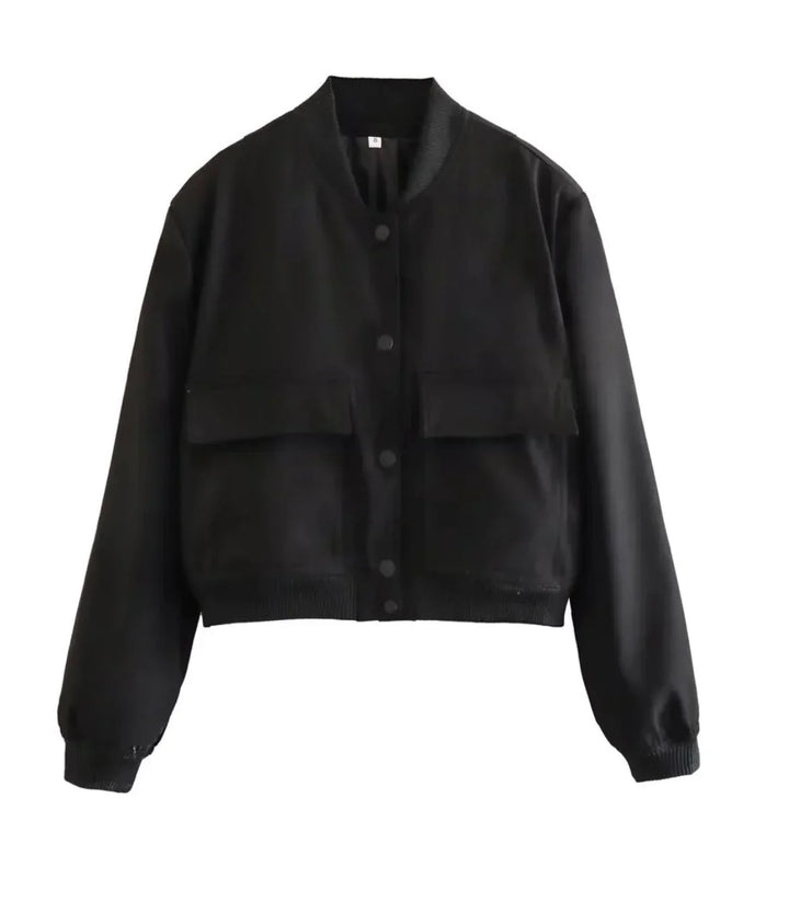 Levoire | Veste Bomber Raccourcie Élégante Pour Femmes Noir