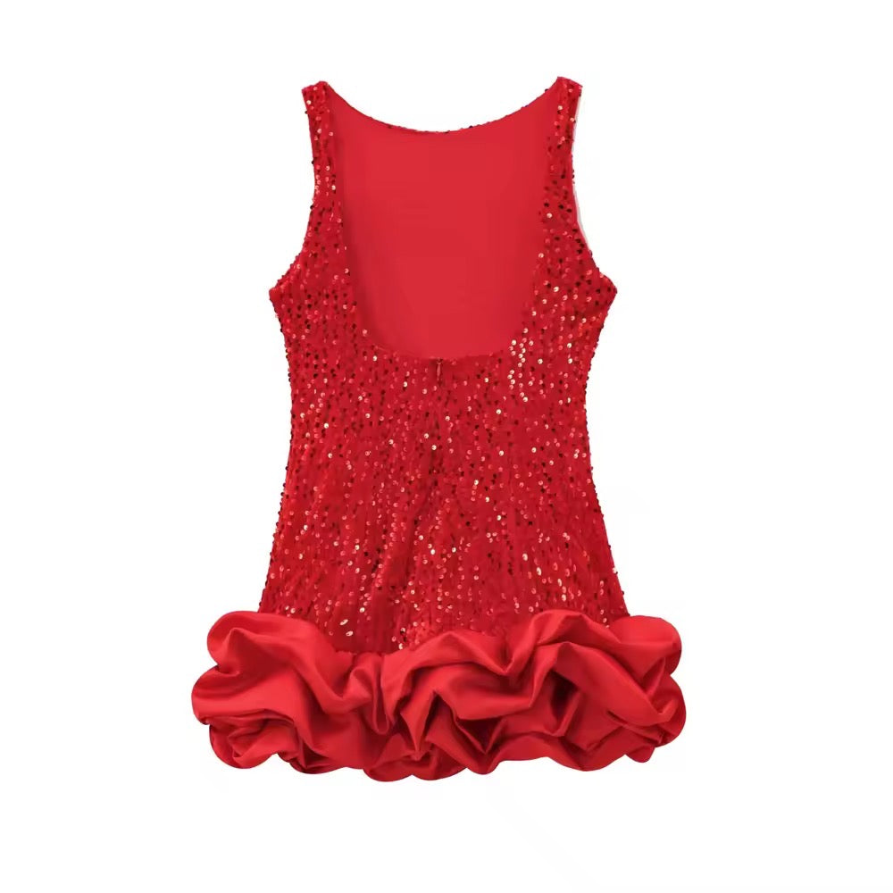 Levoire | Robe À Sequins Élégante Avec Ourlet À Volants