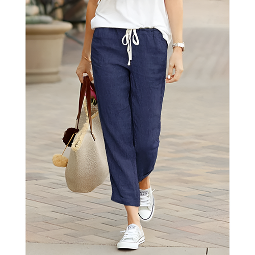 Levoire | Pantalon En Coton Lin Pour Femmes Coupe Décontractée