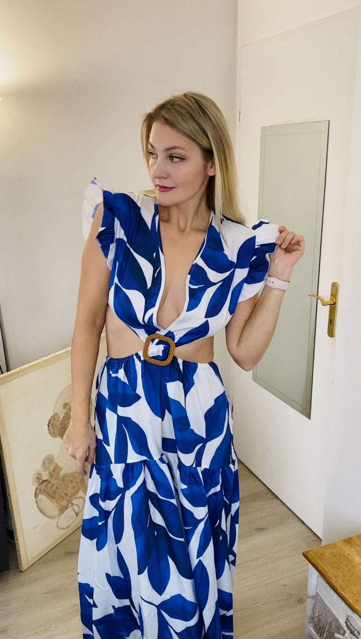 Levoire | Imprimé Feuille Hohlflügel Maxi Robe