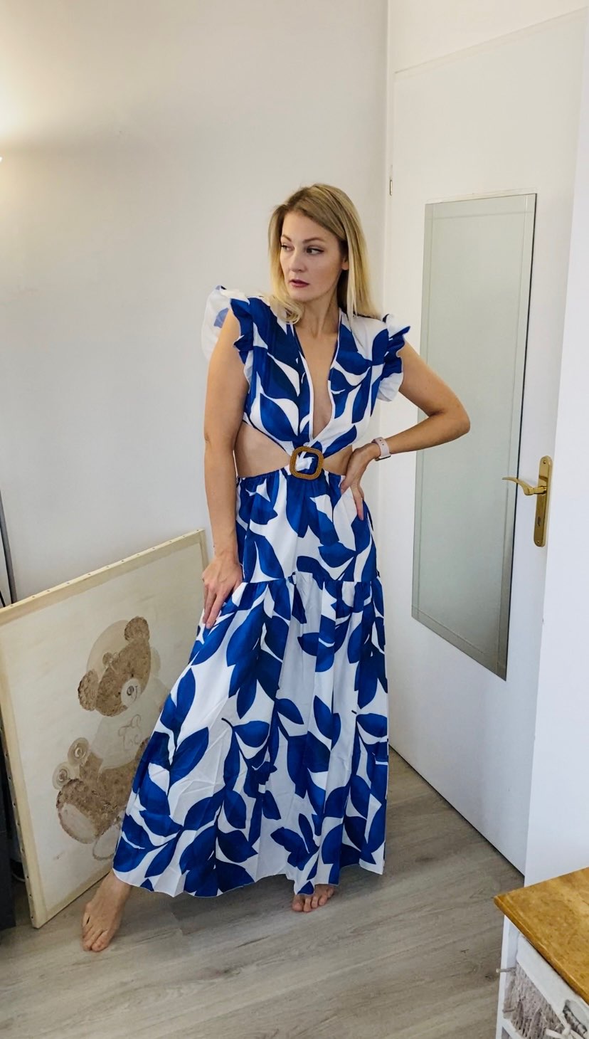 Levoire | Imprimé Feuille Hohlflügel Maxi Robe