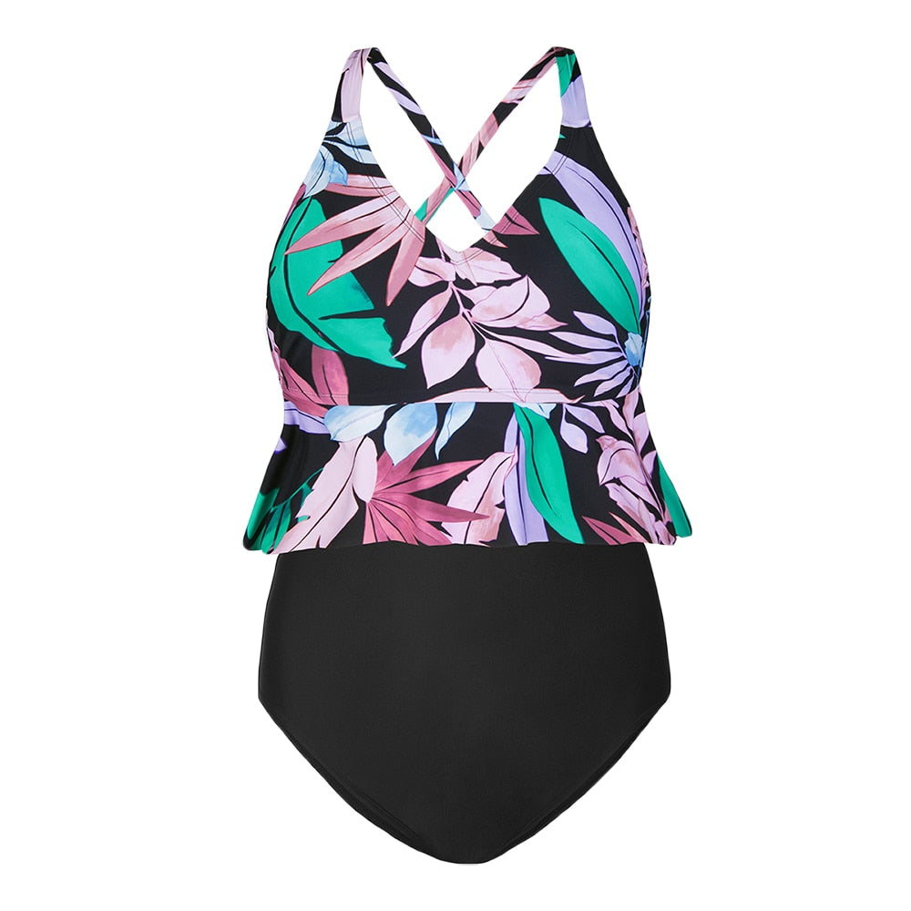 Levoire | Maillot De Bain Une Pièce Avec Volants Noir