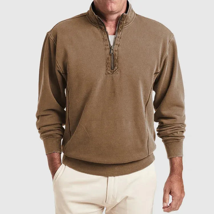 Levoire | Chemise Polo Pour Hommes Avec Zip Quartiaire Braun