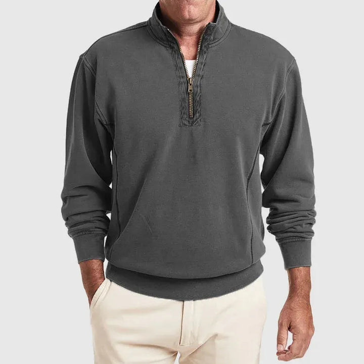 Levoire | Chemise Polo Pour Hommes Avec Zip Quartiaire Gris foncé