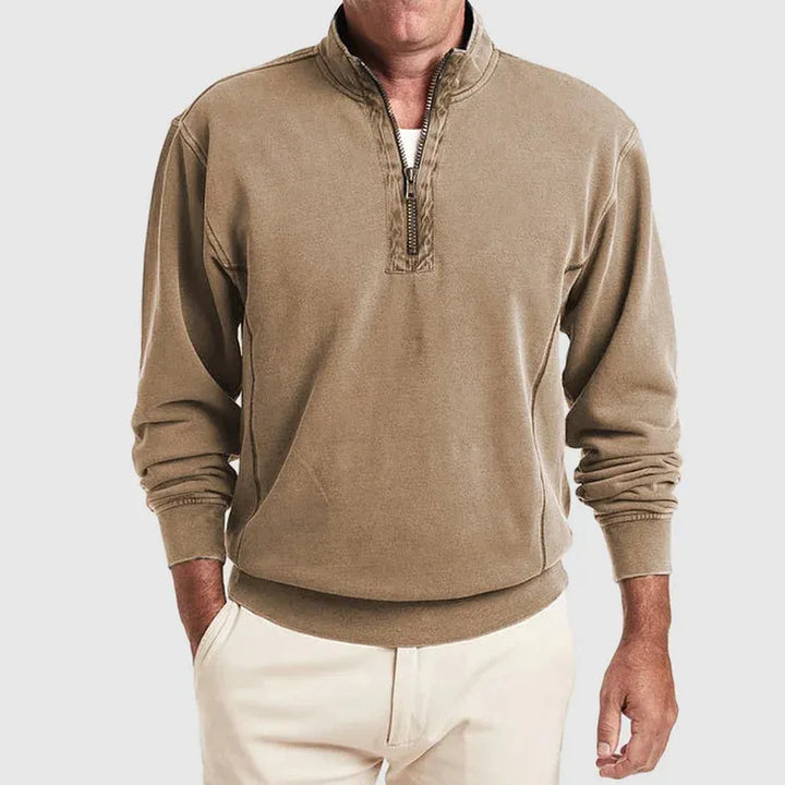 Levoire | Chemise Polo Pour Hommes Avec Zip Quartiaire Khaki