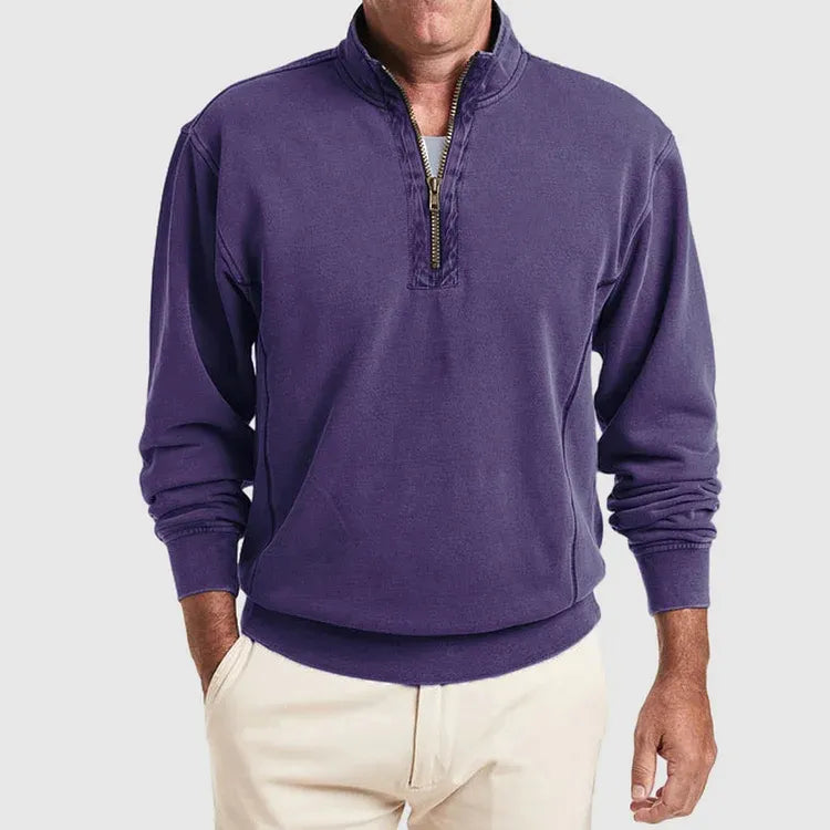 Levoire | Chemise Polo Pour Hommes Avec Zip Quartiaire Lilas