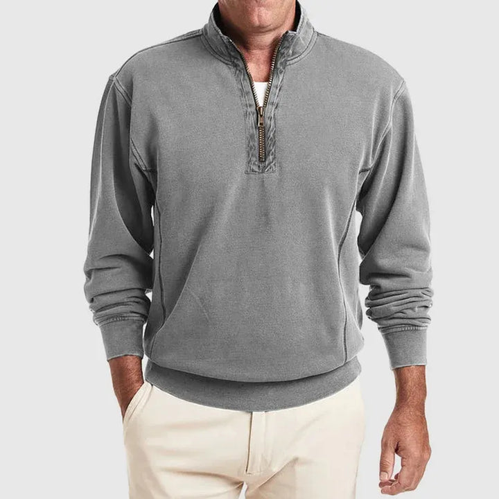 Levoire | Chemise Polo Pour Hommes Avec Zip Quartiaire Gris
