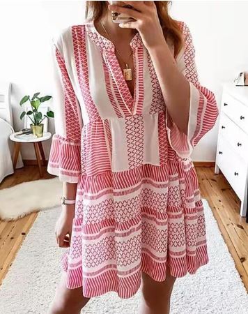 Levoire | Robe Mi-Longue À Manches Allongées Rot