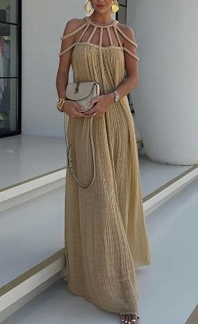 Levoire | Robe Maxi Moderne Khaki Une taille