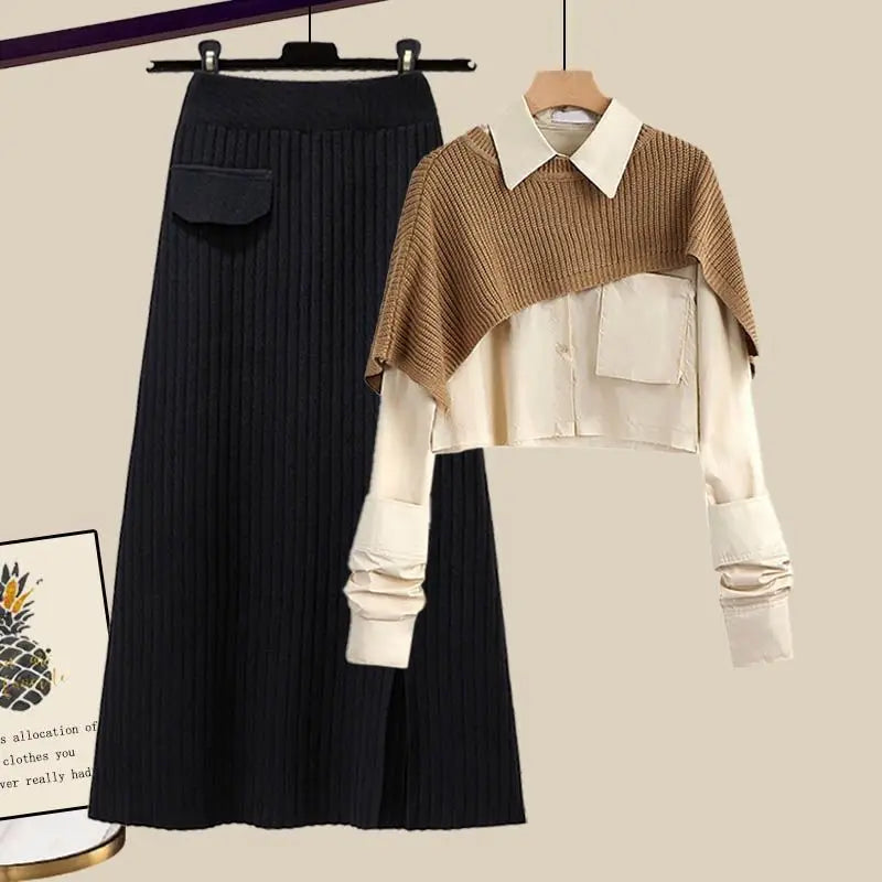 Levoire | Tenue Tricotée À La Mode Ensemble noir et marron