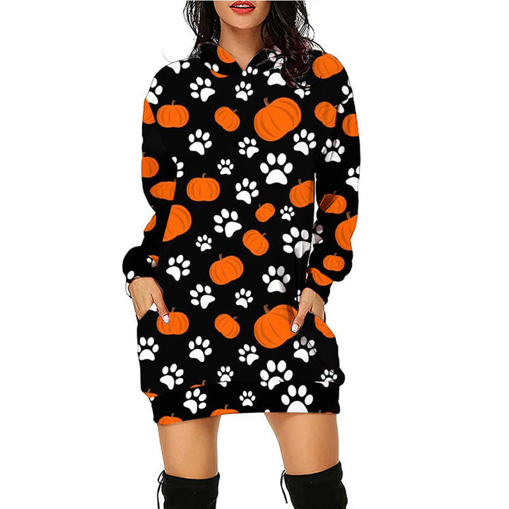 Levoire | Imprimé Halloween sweat à capuche moyen avec manches longues Muster2
