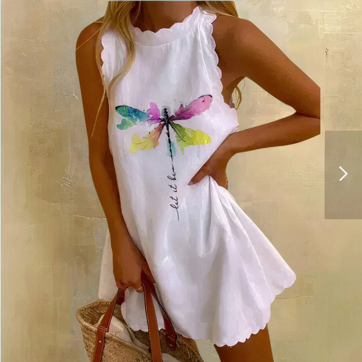 Levoire | Robe Mini Ludique Blanc (impression papillon)