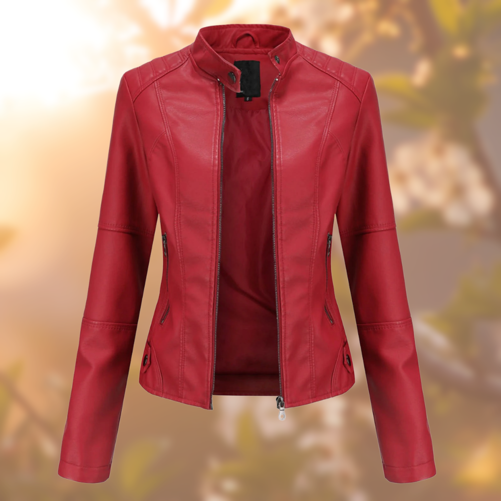 Levoire | Veste en cuir élégante et de haute qualité pour femmes Rouge